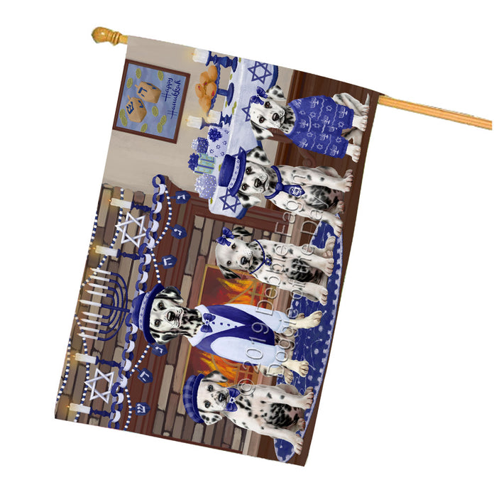 Happy Hanukkah Family Dalmatian Dogs House Flag FLG65828