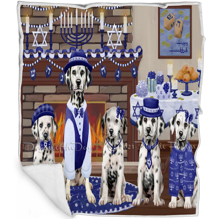 Happy Hanukkah Family and Happy Hanukkah Both Dalmatian Dogs Blanket BLNKT140510