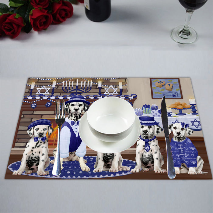 Happy Hanukkah Family Dalmatian Dogs Placemat