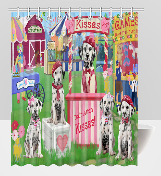 Carnival Kissing Booth Dalmatian Dogs Shower Curtain