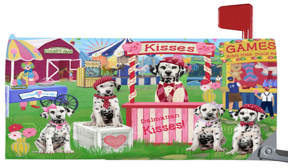 Carnival Kissing Booth Dalmatian Dogs Magnetic Mailbox Cover Both Sides Pet Theme Printed Decorative Letter Box Wrap Case Postbox Thick Magnetic Vinyl Material