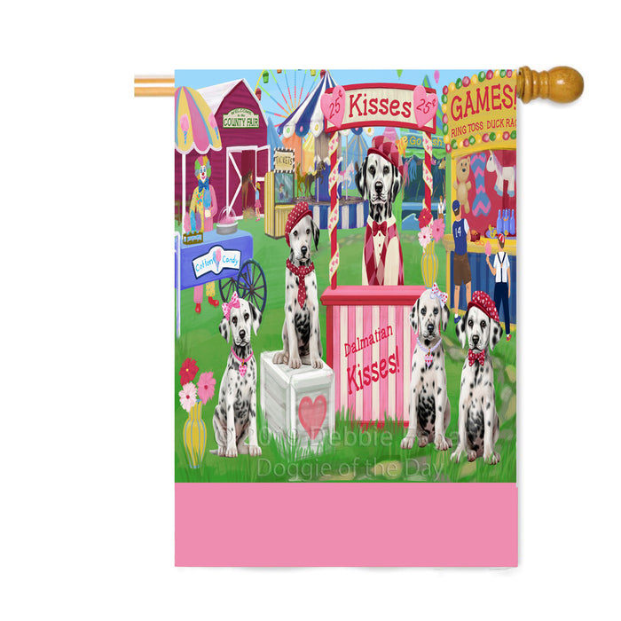Personalized Carnival Kissing Booth Dalmatian Dogs Custom House Flag FLG63604