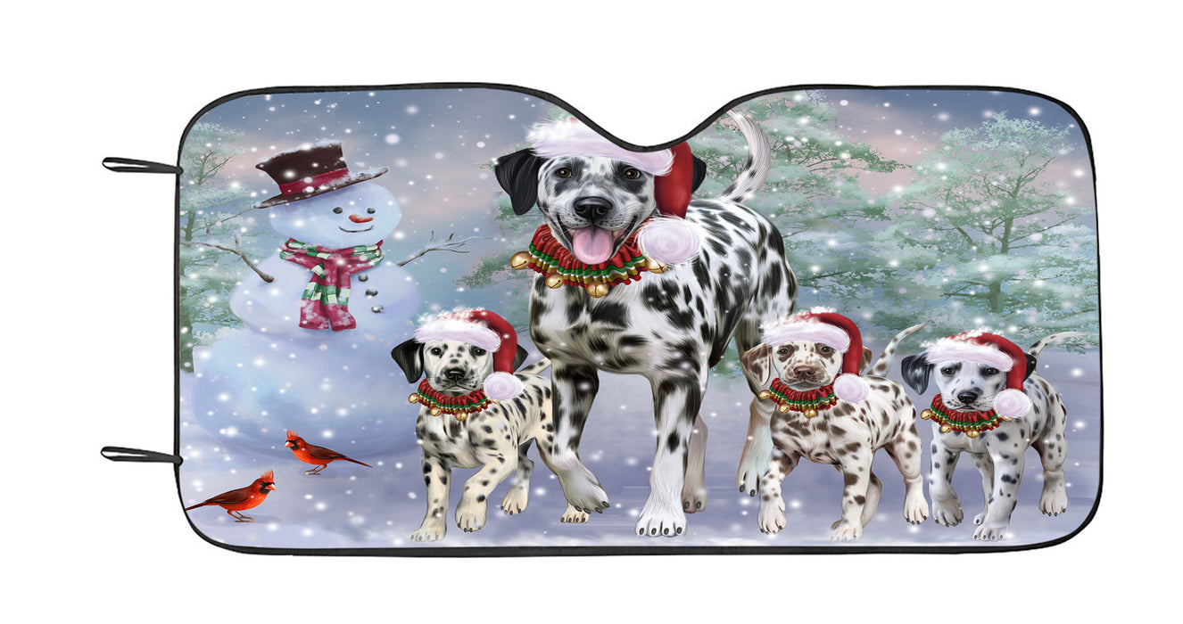 Christmas Running Family Dalmatian Dogs Car Sun Shade