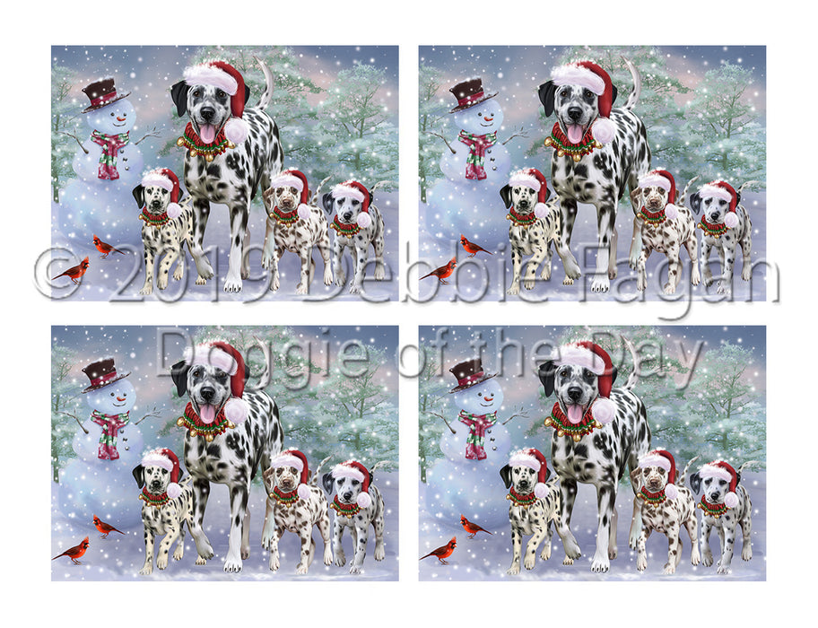 Christmas Running Fammily Dalmatian Dogs Placemat
