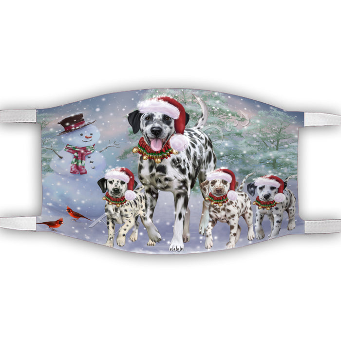 Christmas Running Fammily Dalmatian Dogs Face Mask FM48714