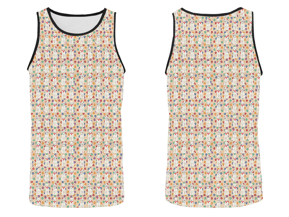 Rainbow Paw Print Dalmatian Dogs Red All Over Print   Men's Tank Top
