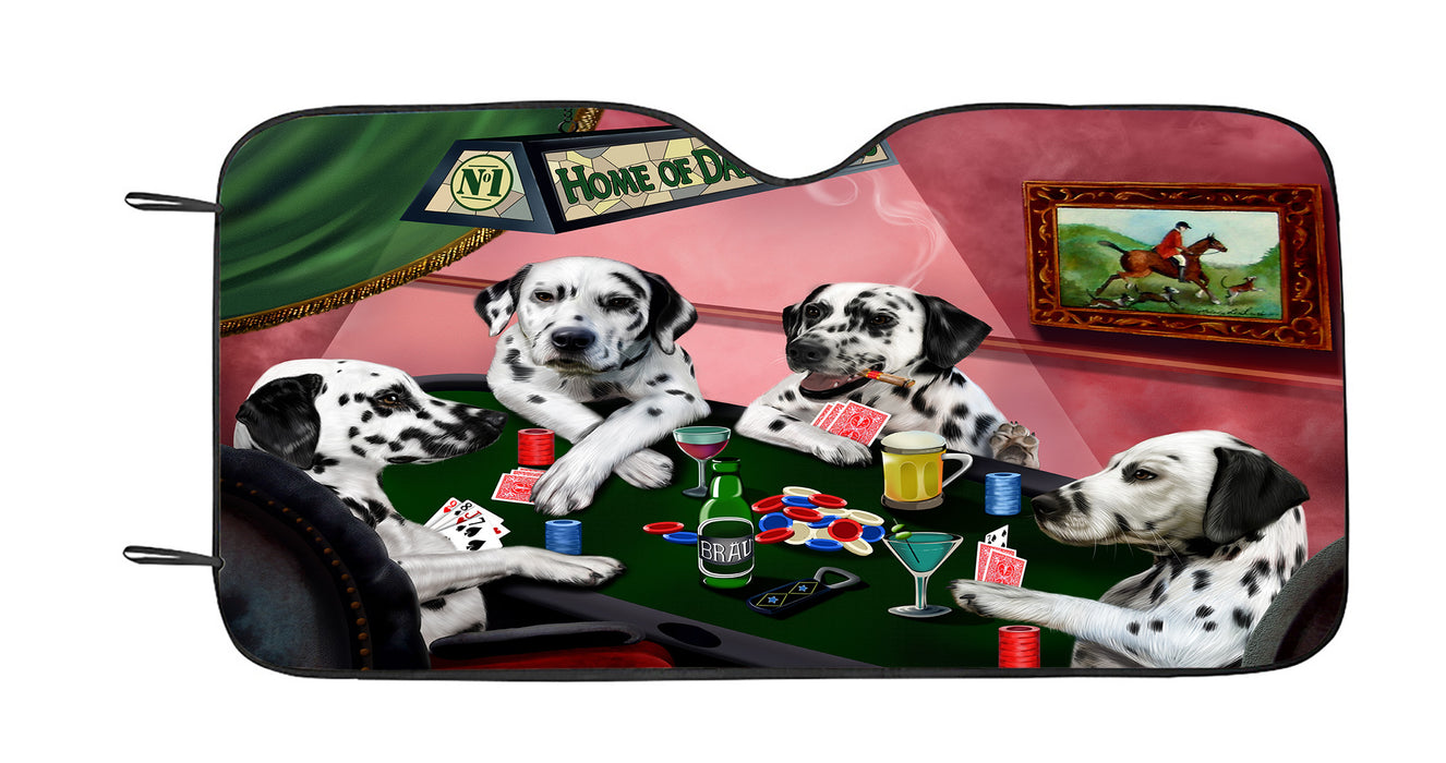 Home of  Dalmatian Dogs Playing Poker Car Sun Shade
