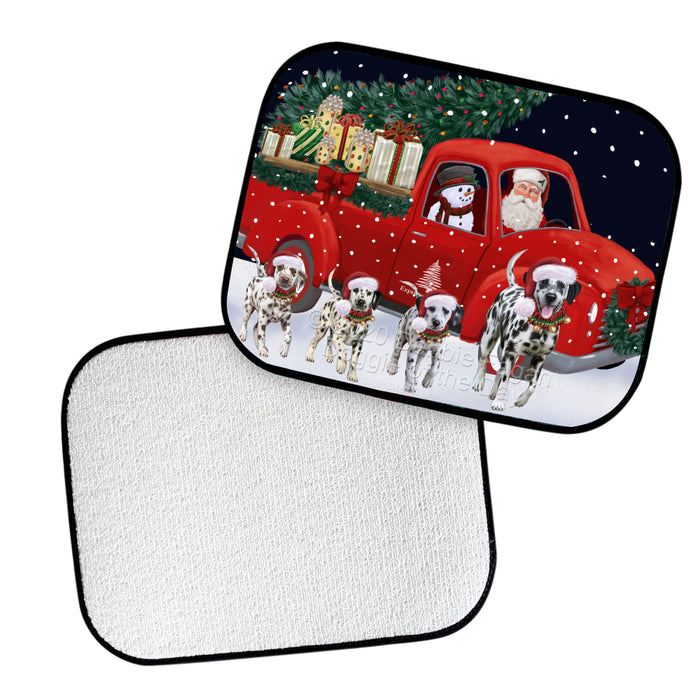 Christmas Express Delivery Red Truck Running Dalmatian Dogs Polyester Anti-Slip Vehicle Carpet Car Floor Mats  CFM49462