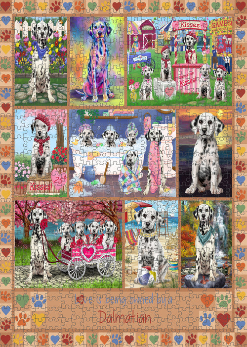 Love is Being Owned Dalmatian Dog Beige Puzzle with Photo Tin PUZL98420