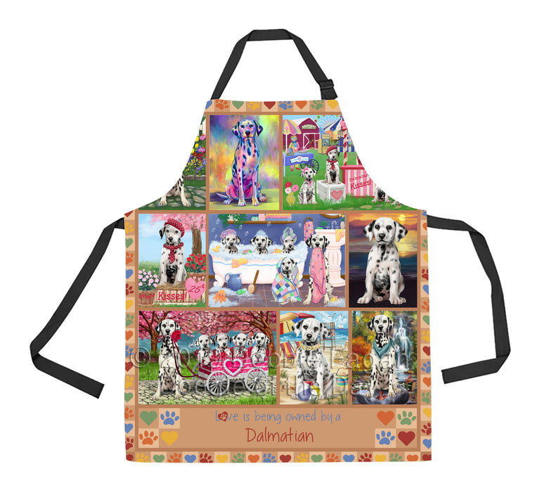 Love is Being Owned Dalmatian Dog Beige Apron