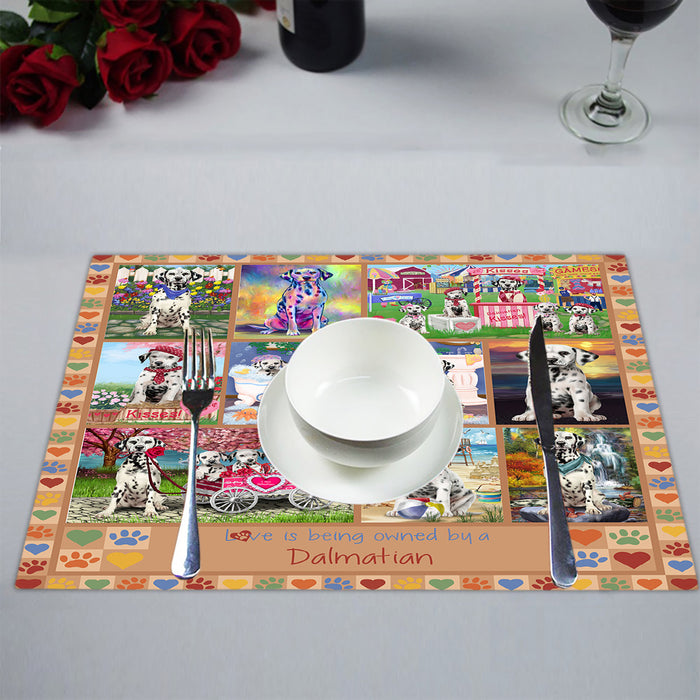 Love is Being Owned Dalmatian Dog Beige Placemat