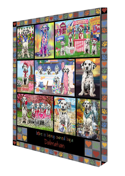 Love is Being Owned Dalmatian Dog Grey Canvas Print Wall Art Décor CVS138023