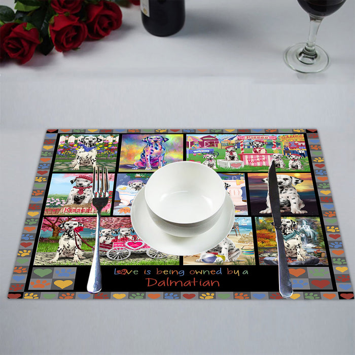 Love is Being Owned Dalmatian Dog Grey Placemat