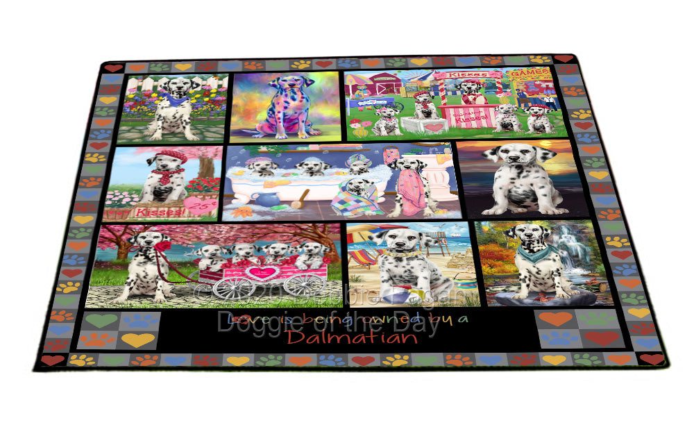 Love is Being Owned Dalmatian Dog Grey Floormat FLMS55318