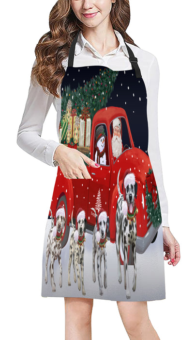 Christmas Express Delivery Red Truck Running Dalmatian Dogs Apron Apron-48120