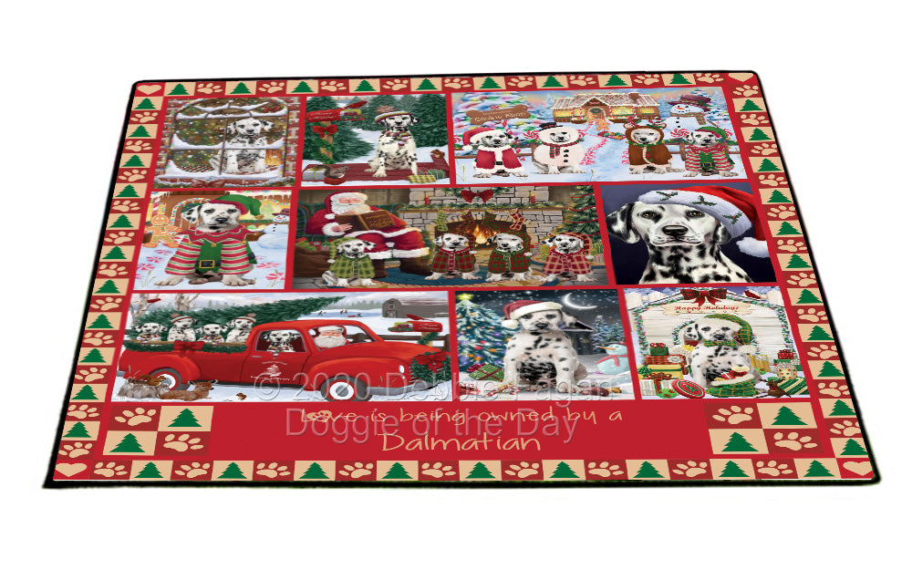 Love is Being Owned Christmas Dalmatian Dogs Floormat FLMS54844