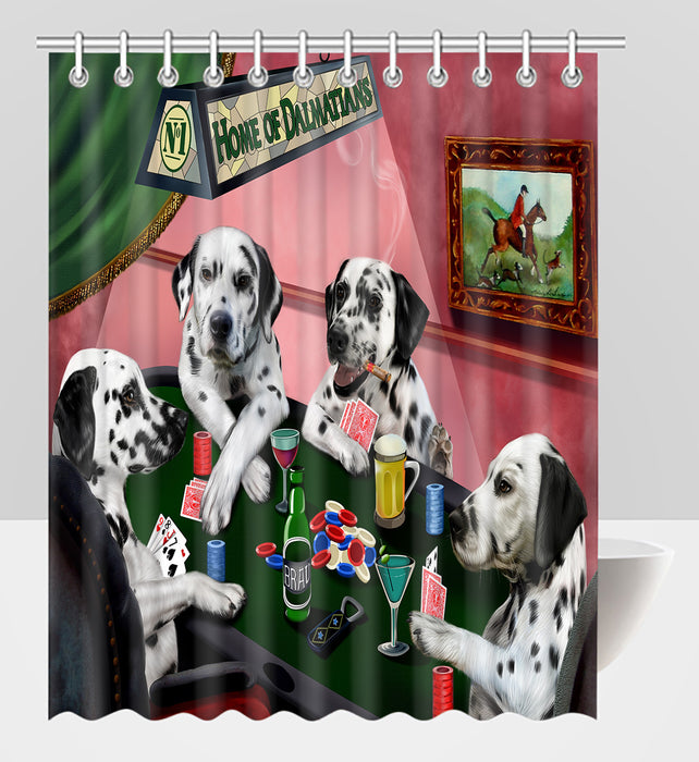Home of  Dalmatian Dogs Playing Poker Shower Curtain