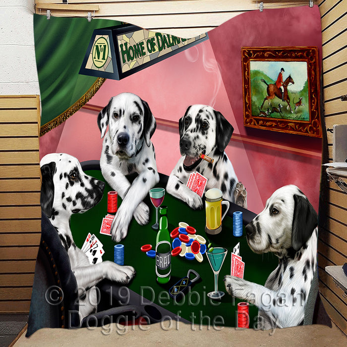 Home of  Dalmatian Dogs Playing Poker Quilt