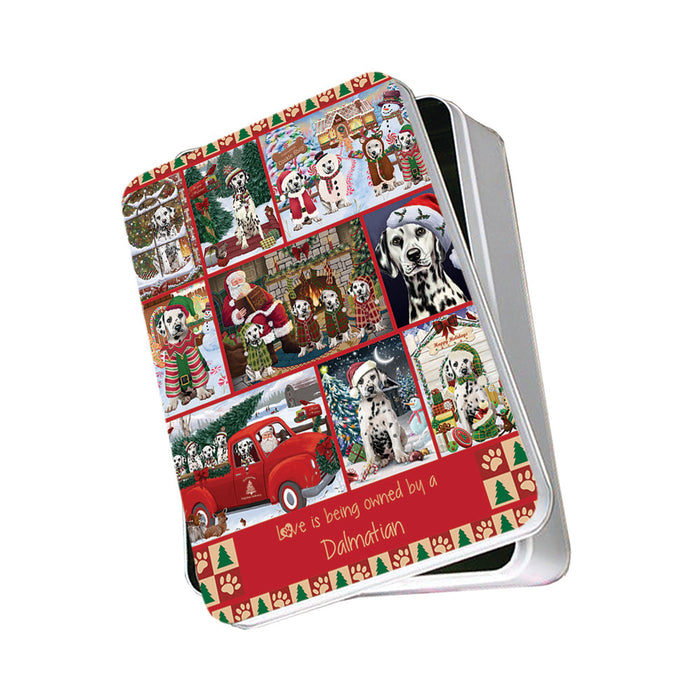 Love is Being Owned Christmas Dalmatian Dogs Photo Storage Tin PITN57165
