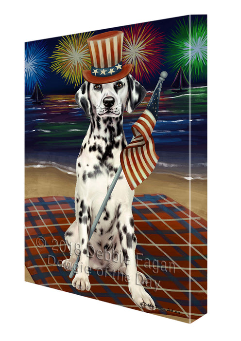 4th of July Independence Day Firework Dalmatian Dog Canvas Wall Art CVS55668