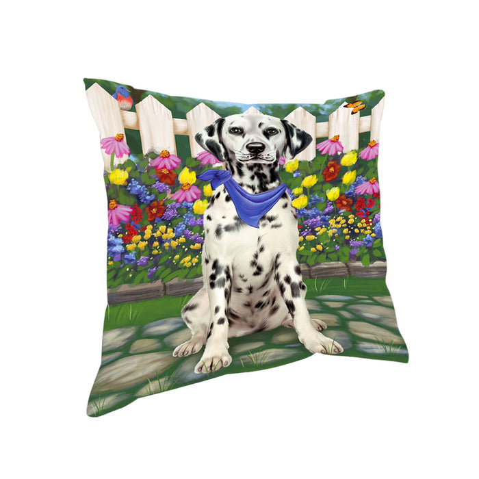 Spring Floral Dalmatian Dog Pillow PIL55324