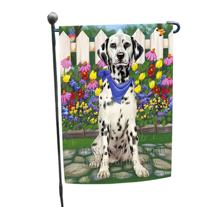 Spring Floral Dalmatian Dog Garden Flag GFLG49696