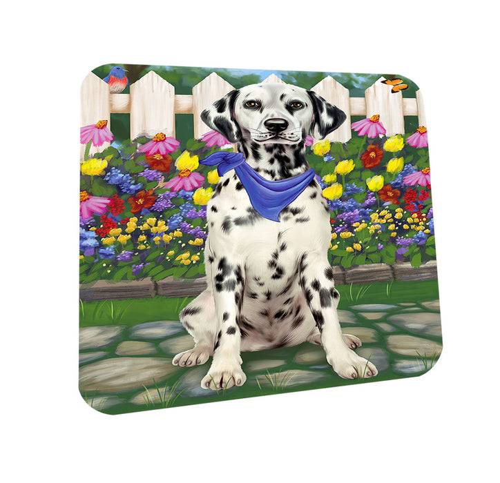Spring Floral Dalmatian Dog Coasters Set of 4 CST49826