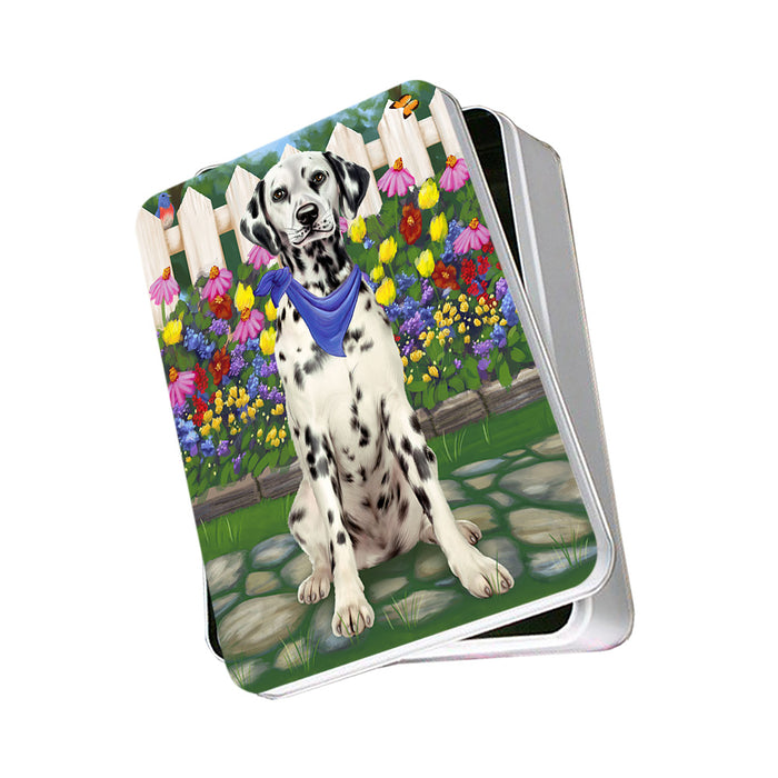 Spring Floral Dalmatian Dog Photo Storage Tin PITN49867