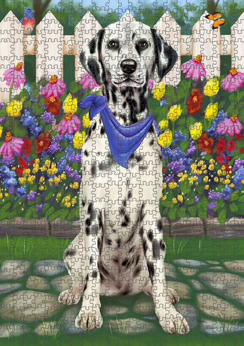 Spring Floral Dalmatian Dog Puzzle with Photo Tin PUZL53307