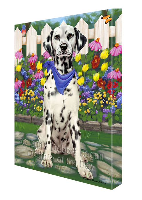 Spring Floral Dalmatian Dog Canvas Wall Art CVS64555