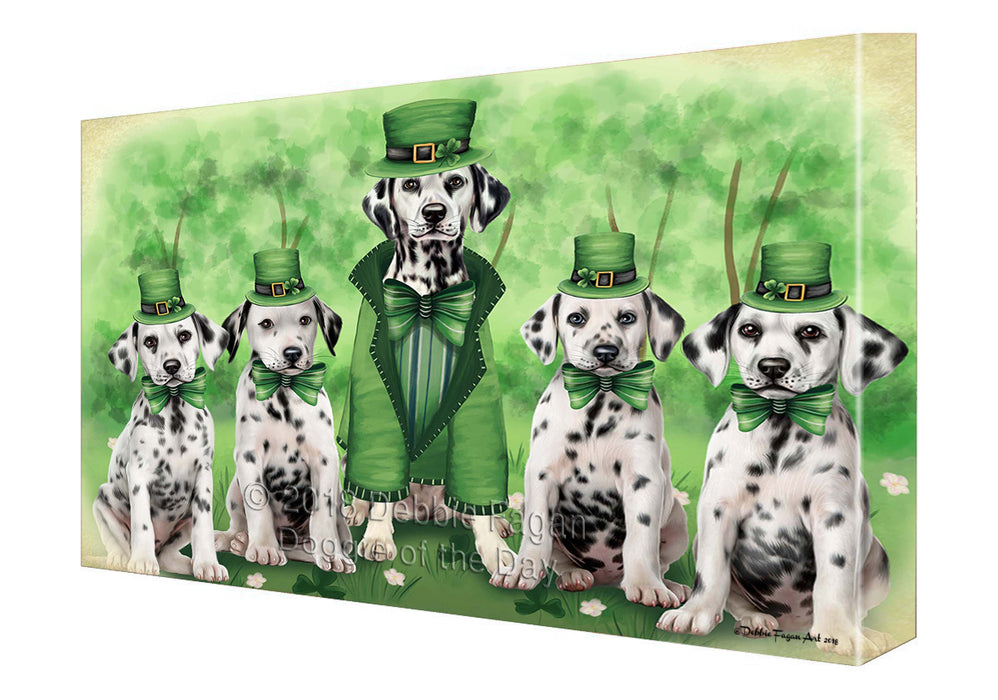 St. Patricks Day Irish Family Portrait Dalmatians Dog Canvas Wall Art CVS54750