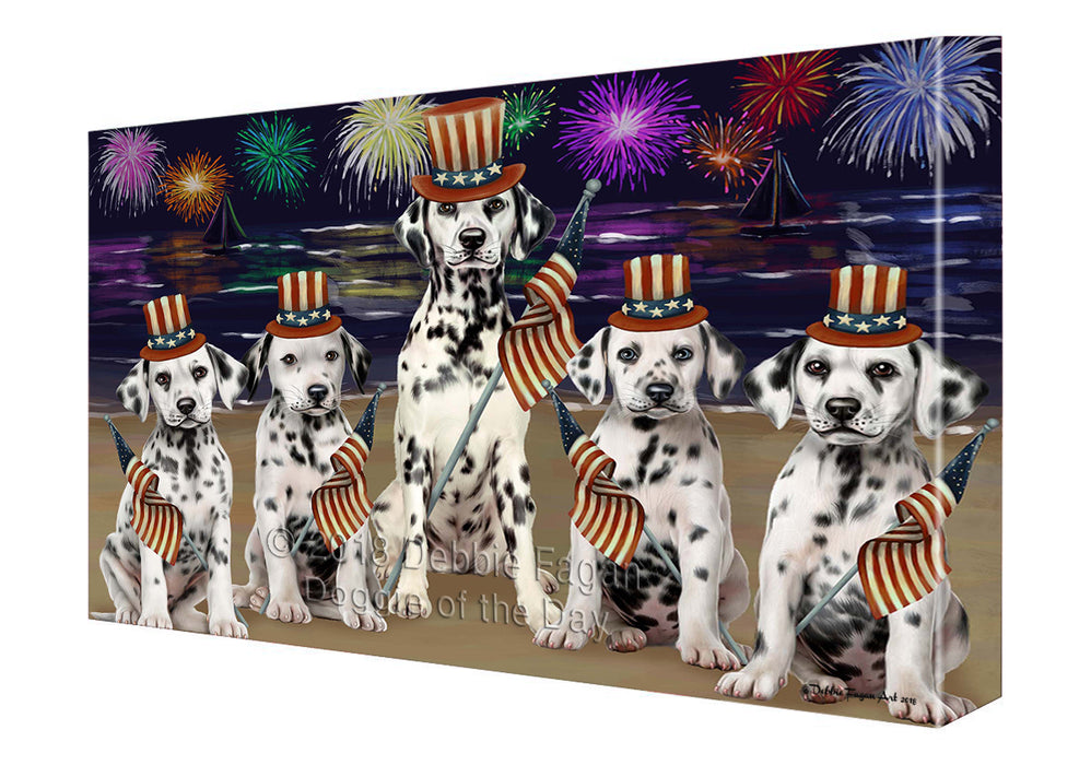 4th of July Independence Day Firework Dalmatians Dog Canvas Wall Art CVS55677