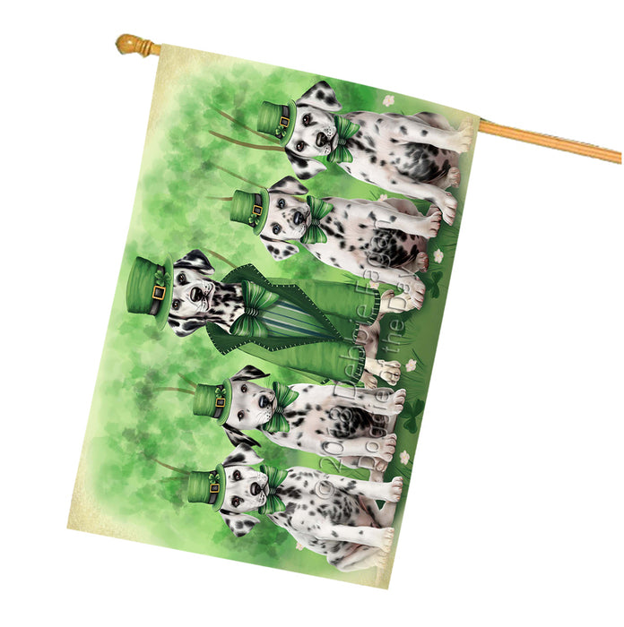 St. Patricks Day Irish Family Portrait Dalmatians Dog House Flag FLG48758