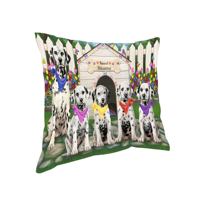 Spring Dog House Dalmatians Dog Pillow PIL55328