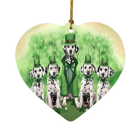 St. Patricks Day Irish Family Portrait Dalmatians Dog Heart Christmas Ornament HPOR48793