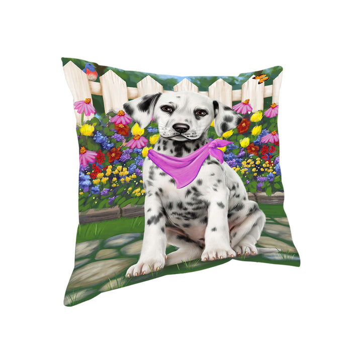 Spring Floral Dalmatian Dog Pillow PIL55332
