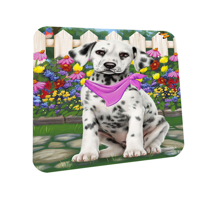 Spring Floral Dalmatian Dog Coasters Set of 4 CST49828