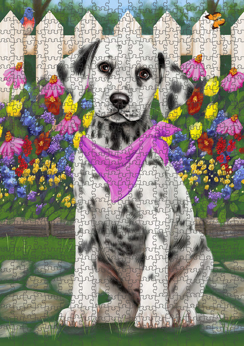 Spring Floral Dalmatian Dog Puzzle with Photo Tin PUZL53313