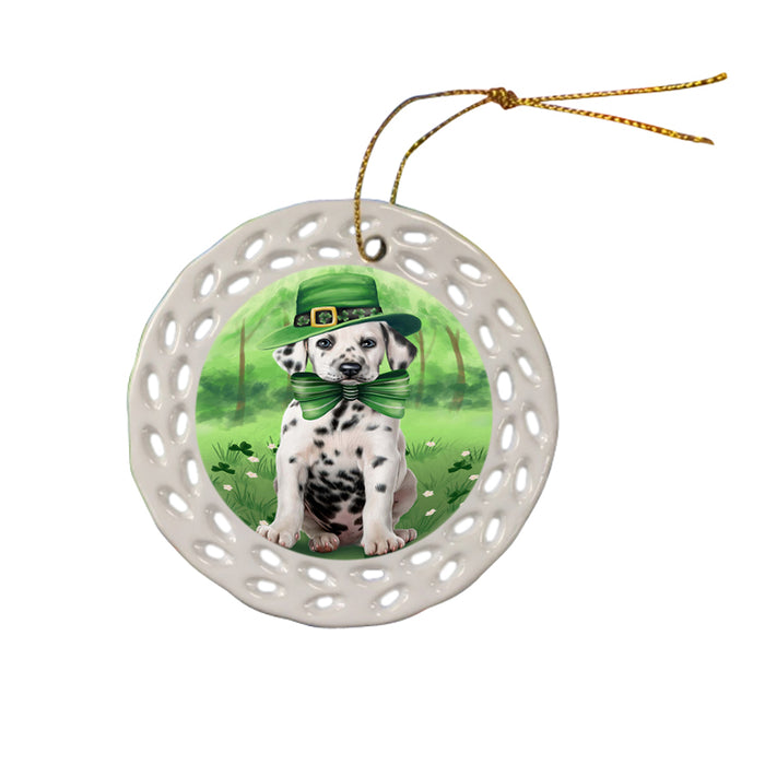 St. Patricks Day Irish Portrait Dalmatian Dog Ceramic Doily Ornament DPOR48794