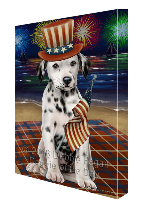 4th of July Independence Day Firework Dalmatian Dog Canvas Wall Art CVS55686