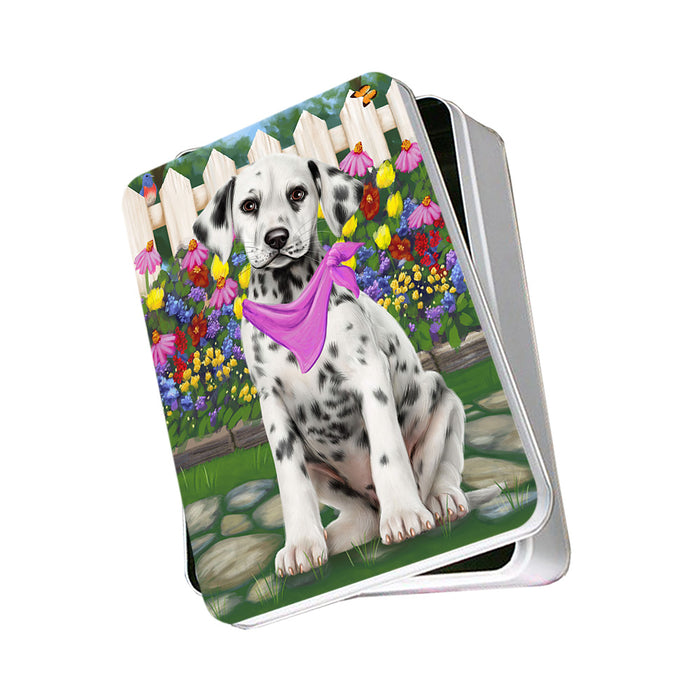Spring Floral Dalmatian Dog Photo Storage Tin PITN49869