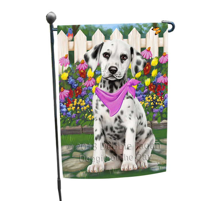 Spring Floral Dalmatian Dog Garden Flag GFLG49698