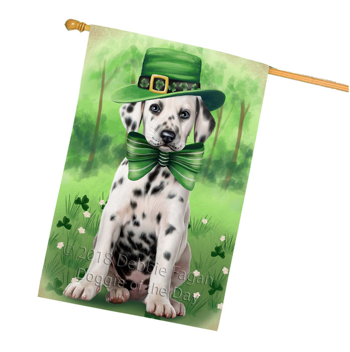St. Patricks Day Irish Portrait Dalmatian Dog House Flag FLG48759
