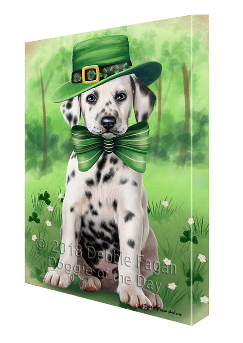 St. Patricks Day Irish Portrait Dalmatian Dog Canvas Wall Art CVS54759