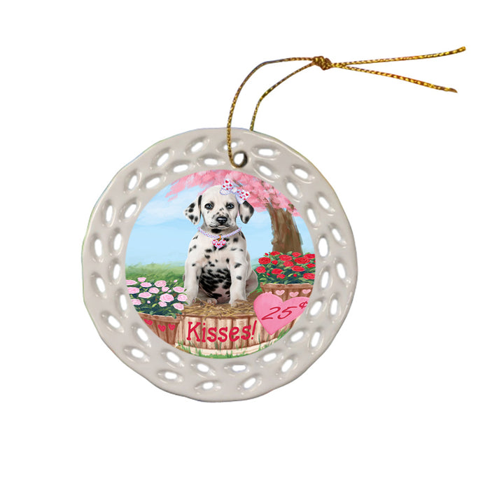 Rosie 25 Cent Kisses Dalmatian Dog Ceramic Doily Ornament DPOR56213