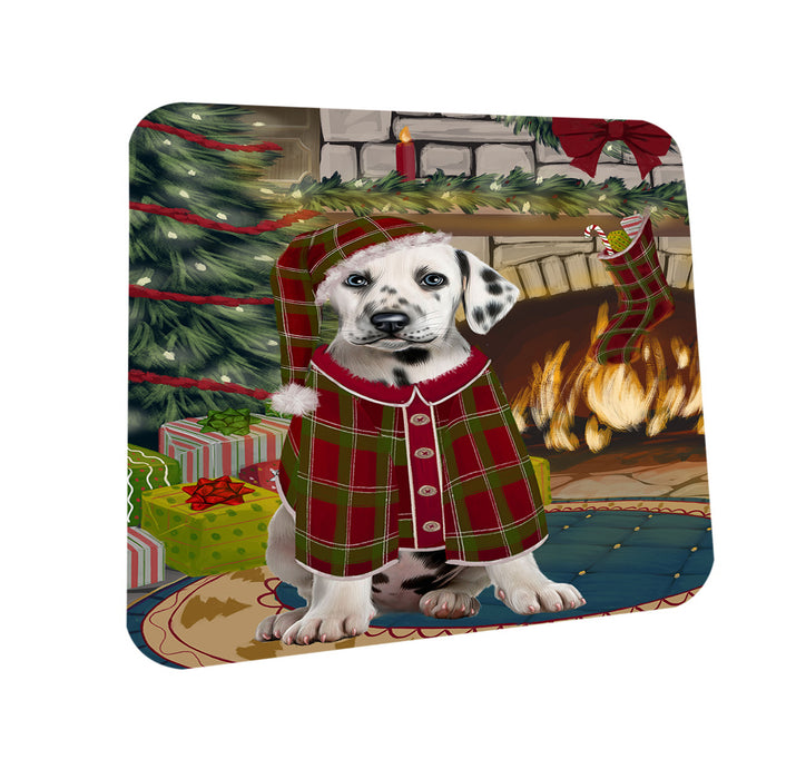 The Stocking was Hung Dalmatian Dog Coasters Set of 4 CST55254