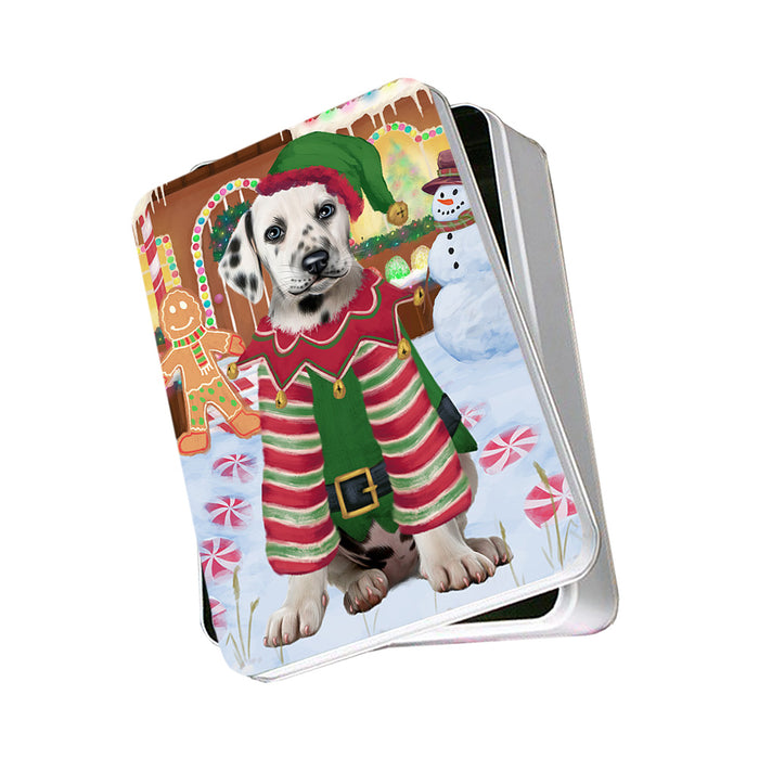 Christmas Gingerbread House Candyfest Dalmatian Dog Photo Storage Tin PITN56265