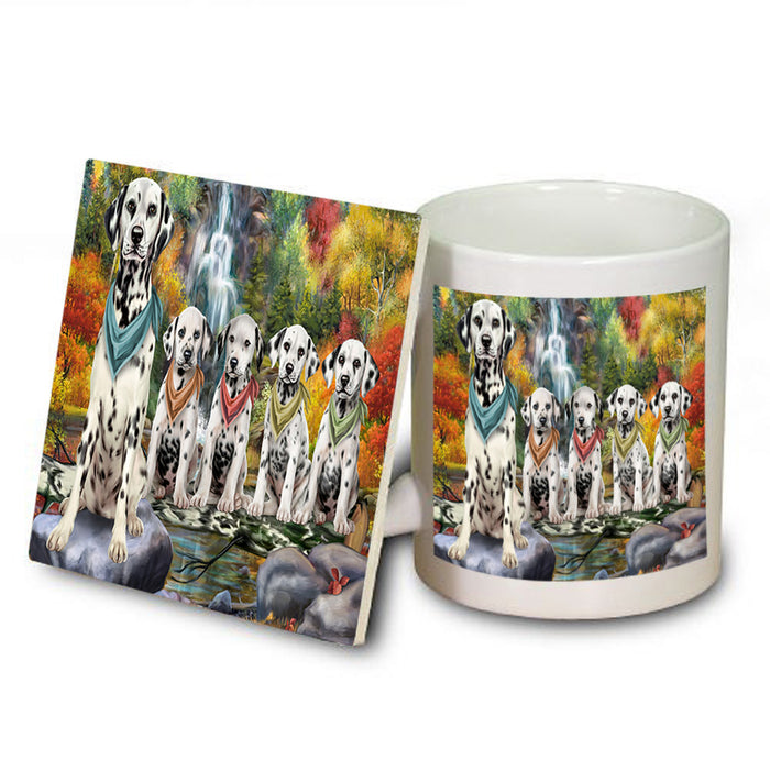 Scenic Waterfall Dalmatians Dog Mug and Coaster Set MUC51864