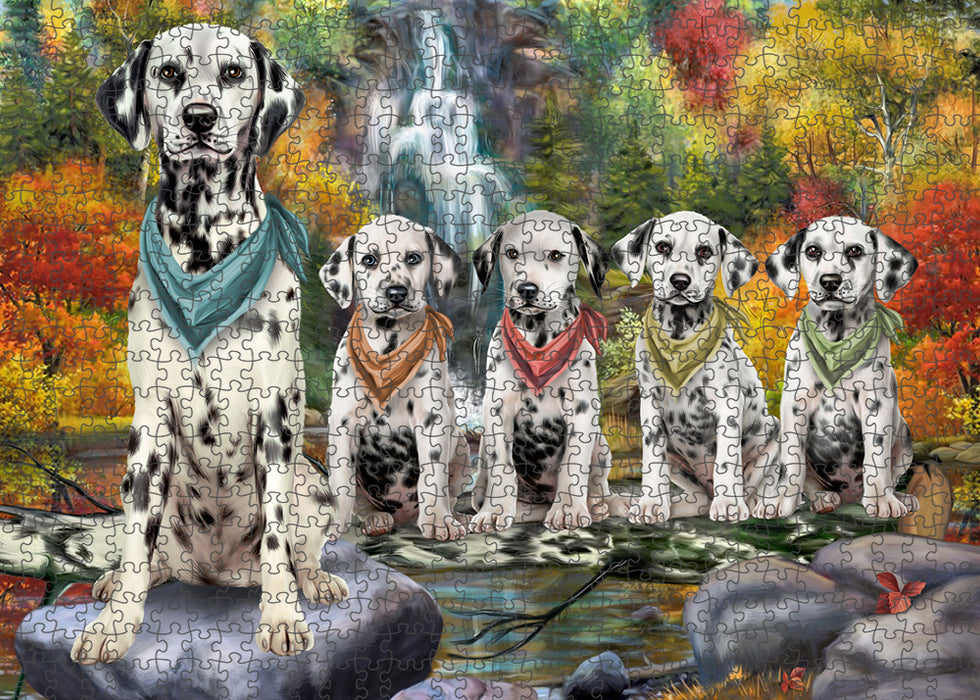 Scenic Waterfall Dalmatians Dog Puzzle with Photo Tin PUZL59703