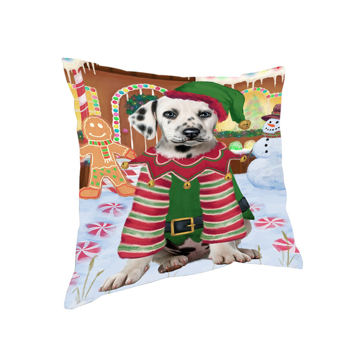 Christmas Gingerbread House Candyfest Dalmatian Dog Pillow PIL79580